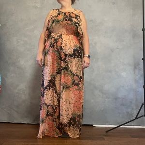ASOS Curve floral chiffon maxi dress US 20 plus size UK 24 NWT
